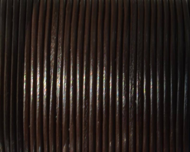 Round Leather Cord. 1mm. Brown
