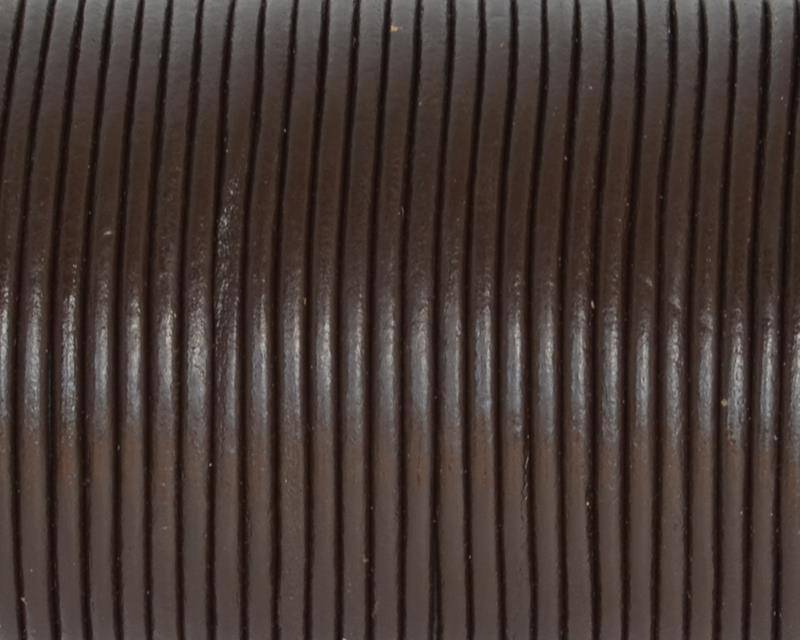 Round Leather cord. 2mm. Brown
