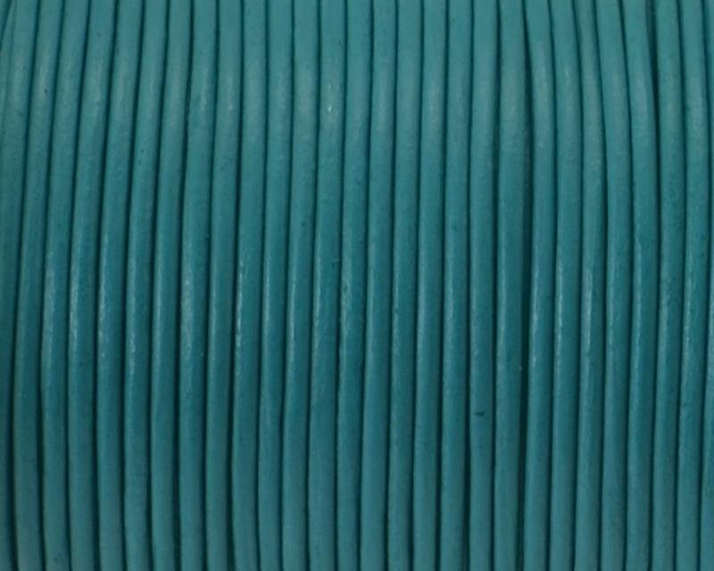 Round Leather Cord. 1mm. Turquoise