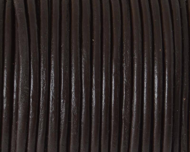 Round leather Cord. 2.5mm. Brown