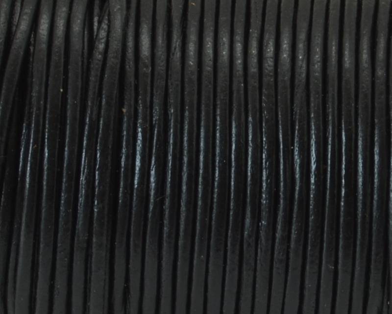Round Leather Cord. 1.5mm. Black