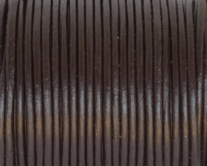 Round Leather Cord. 1.5mm. Darl brown