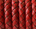 Bolo Braided Round Leather Cord. 10mm. Red