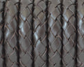 Bolo Braided Round Leather Cord. 10mm. Dark brown