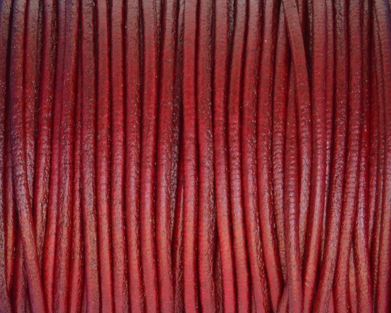 Round Leather cord. 2mm. Bordeaux. Best Quality.