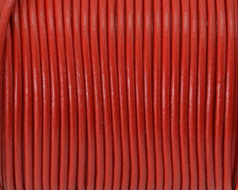 Round Leather Cord. 1.5mm. Red