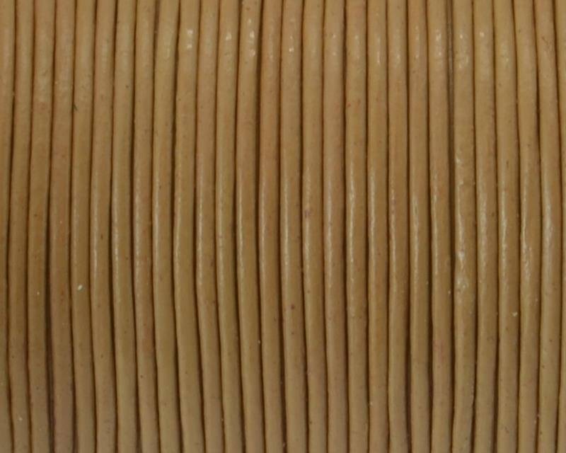 Round Leather Cord. 1mm. light brown