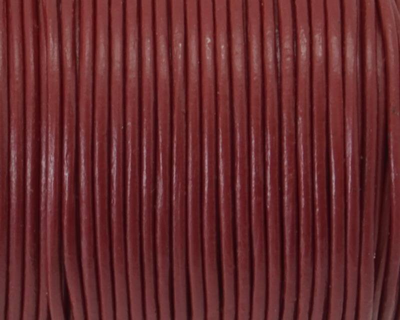 Round Leather Cord. 1mm. burgundy