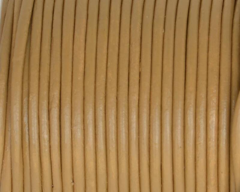 Round Leather Cord. 1.5mm. Light brown.
