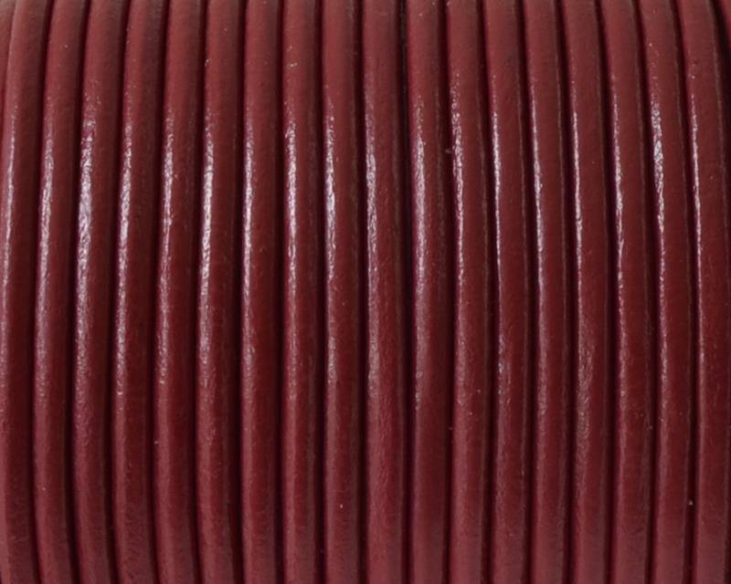 Round leather Cord. 2.5mm. Bourdeos