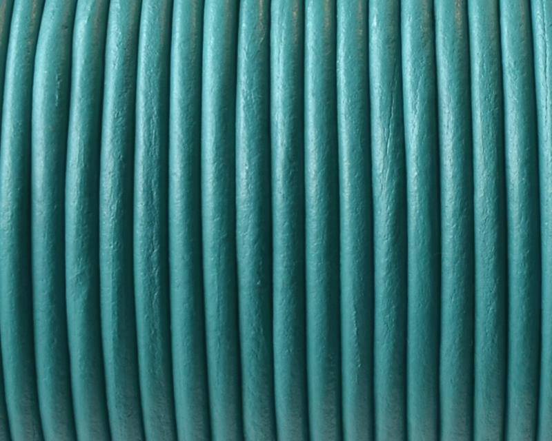 Round leather Cord. 2.5mm. Turquoise
