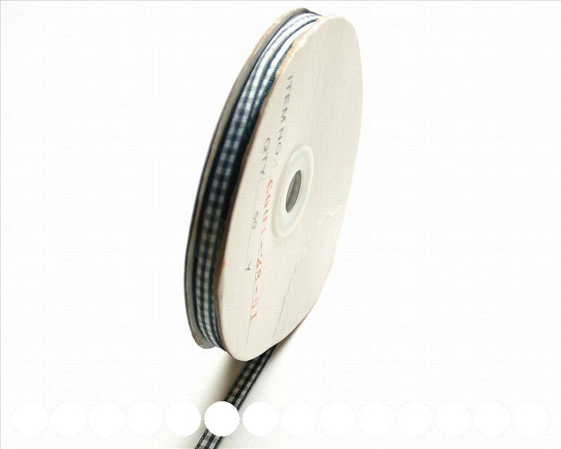 Ribbon. Latticework style 6mm. navy blue-white.