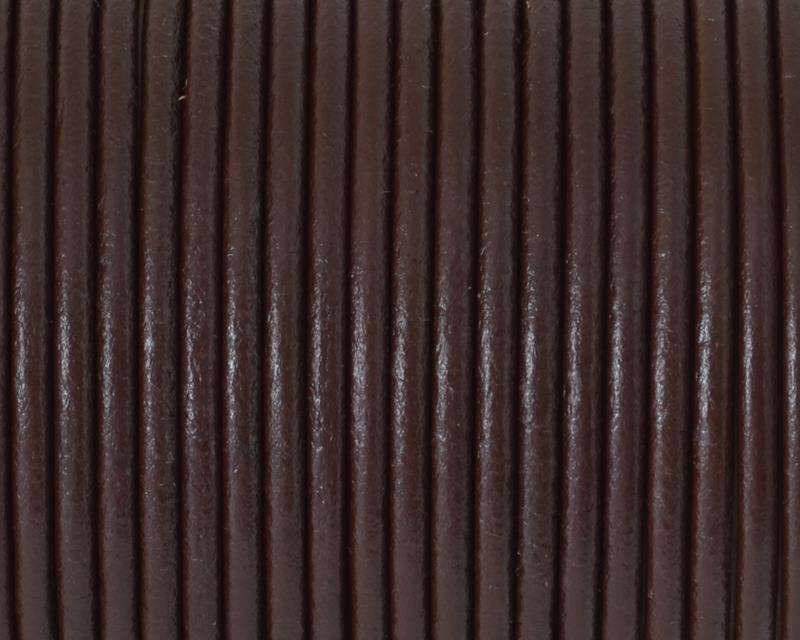 Round leather Cord. 2.5mm. Dark brown. Best Quality