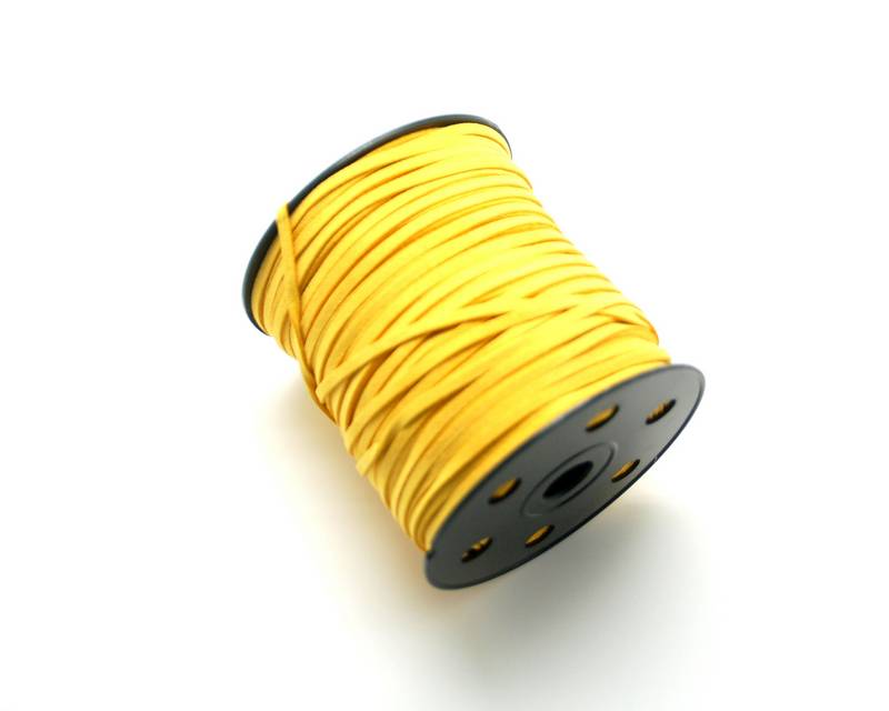 Suede Cord. 3mm. Yellow.