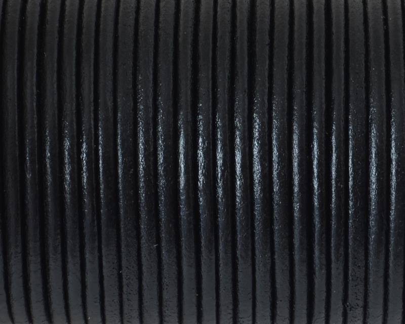 Round leather Cord. 2.5mm. Black. Best Quality.