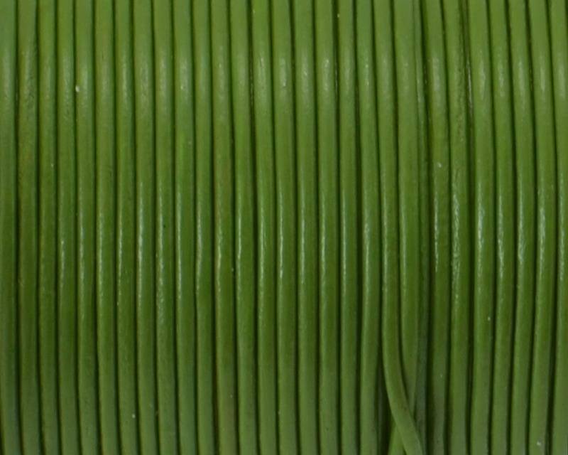 Round Leather Cord. 1mm. Pistachio