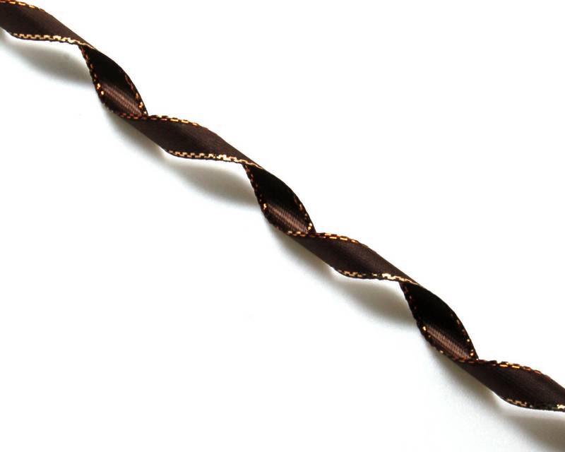 Satin Ribbon. 7mm. Brown. Best Quality.