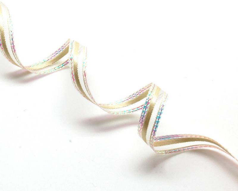 Ribbon&wire. 7mm. Cream color. Best Quality.