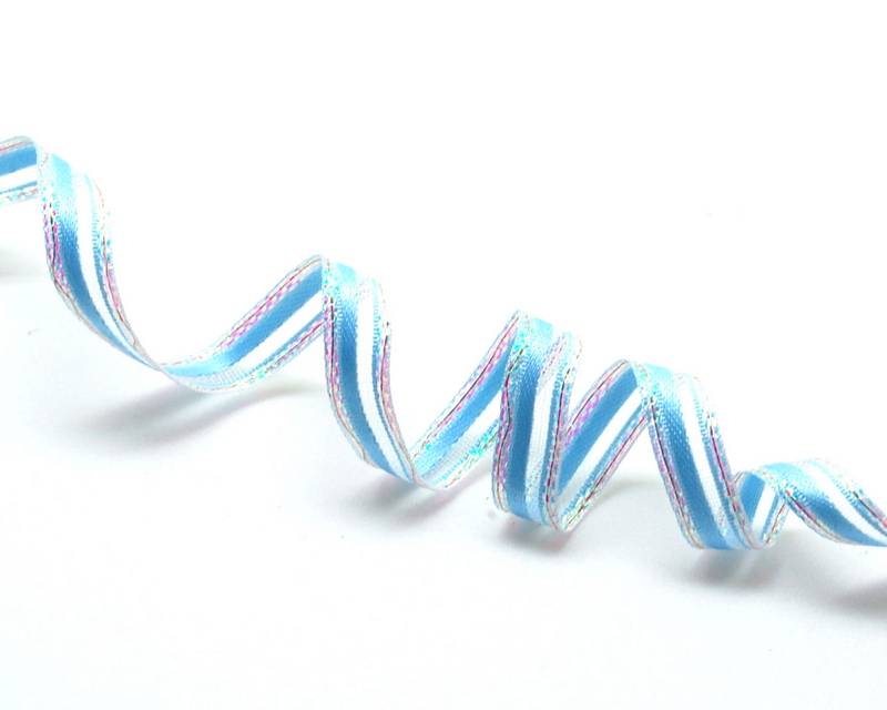 Ribbon&wire. 7mm. Sea blue. Best Quality.