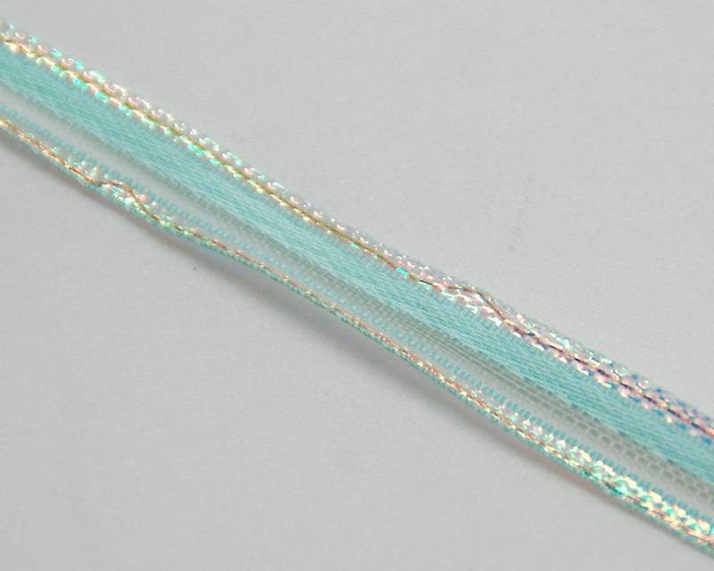 Ribbon&wire. 7mm. Sea blue. Best Quality.