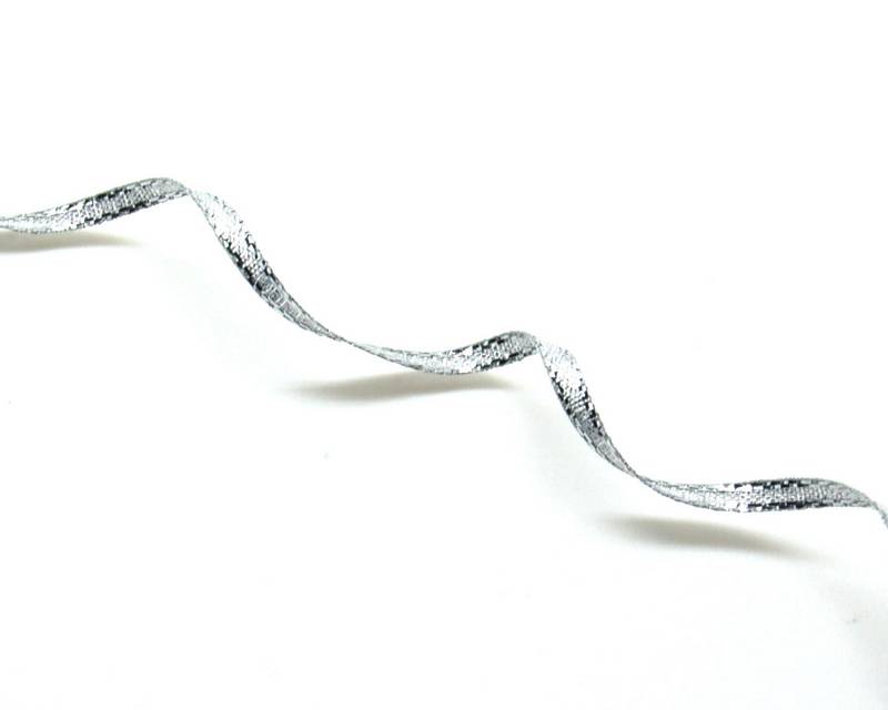 Ribbon. 3mm. Metal silver. Best Quality.