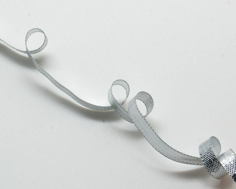 Ribbon. 6mm. Metal silver. Best Quality.