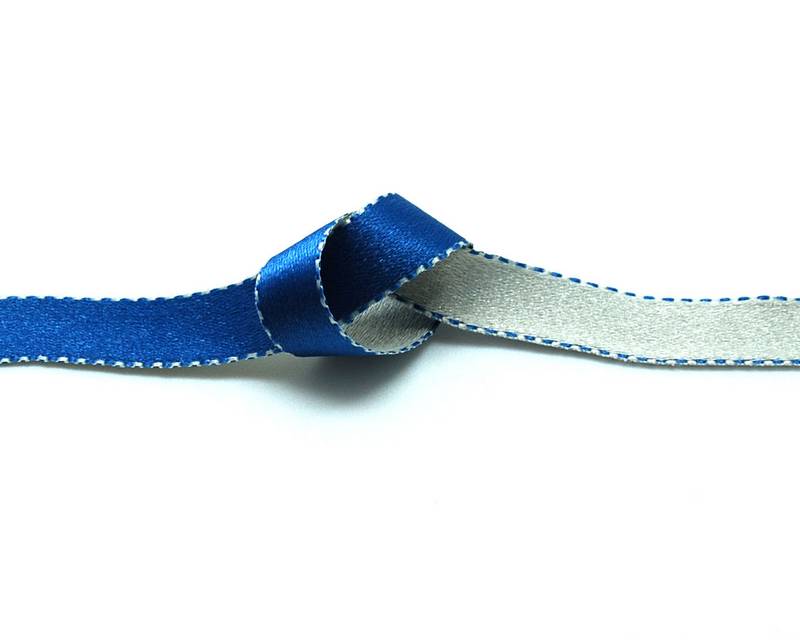 Satin. 10mm. Blue-light grey. Reversible. Best qual.