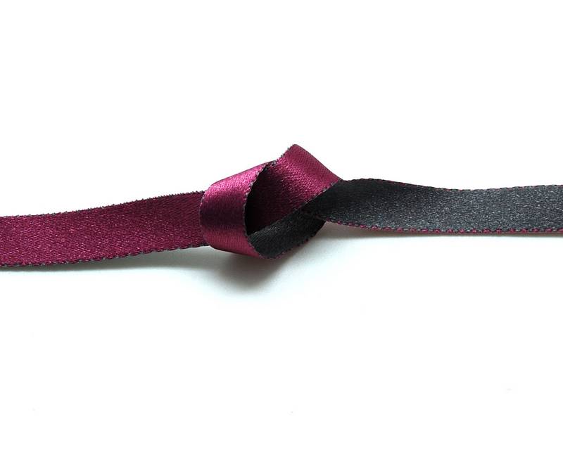 Satin. 10mm. Dark grey-wine red. Reversible. Best qual. 20M.