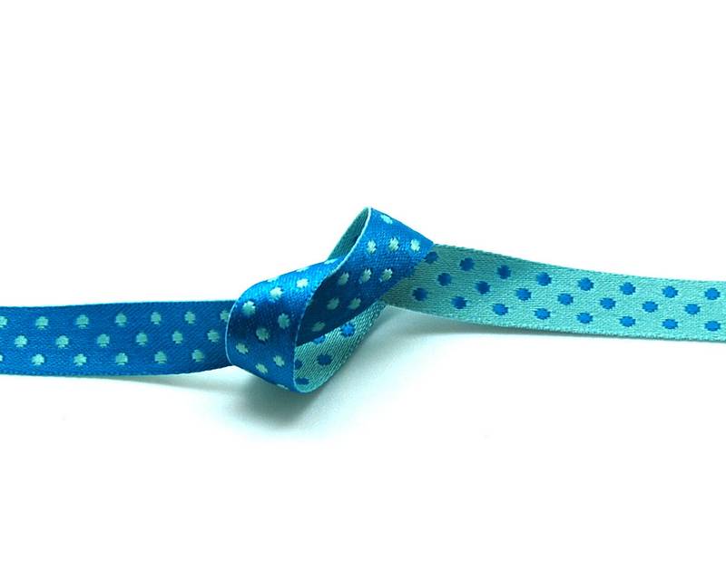 Ribbon. Reversible. 10mm. Turq.-sea green. Best Quality. 25M.