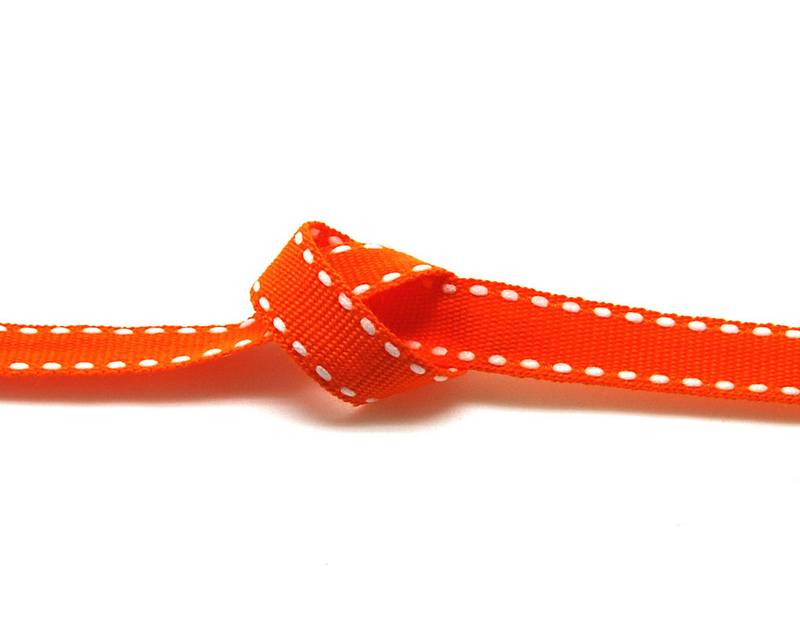 Ribbon. 10mm. Orange-white. Best Quality.
