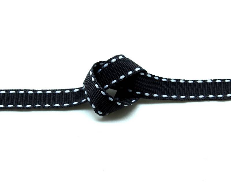Ribbon. 10mm. Dark grey-white. Best Quality.