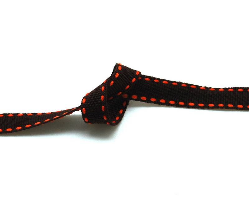 Ribbon. 10mm. Dark brown-orange. Best Quality.