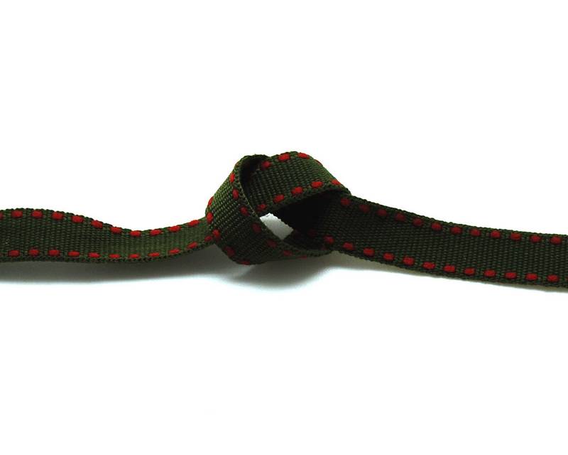 Ribbon. 10mm. Dark green-garnet. Best Quality.