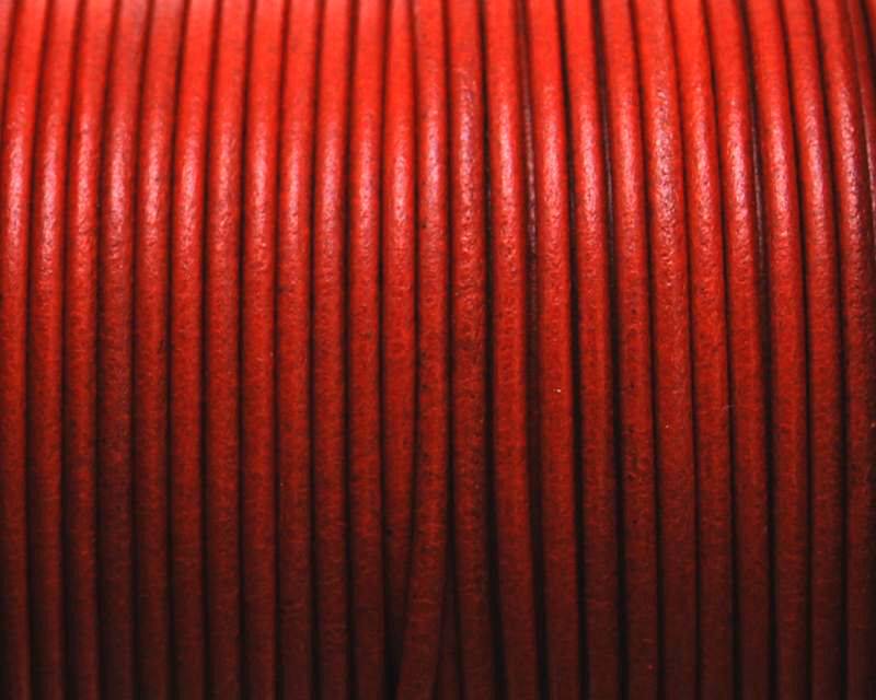 Round leather Cord. 2mm. Orange. Best Quality.