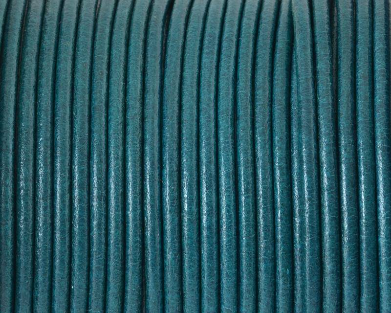Round leather Cord. 2mm. Turquoise. Best Quality.