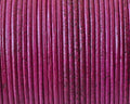 Kangaroo Leather Round Cord. 1mm. Dark fuchsia. Best Quality.