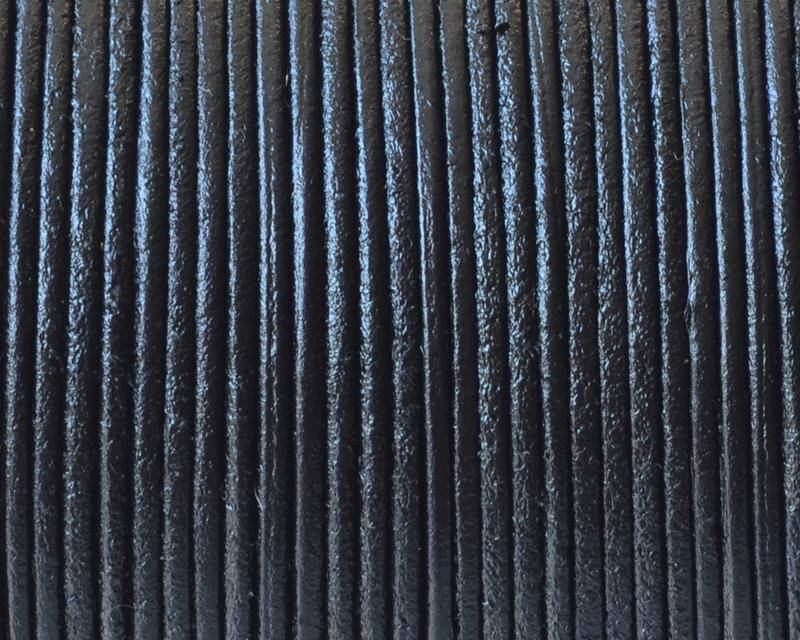 Kangaroo Leather Round Cord. 1mm. Black. Best Quality.