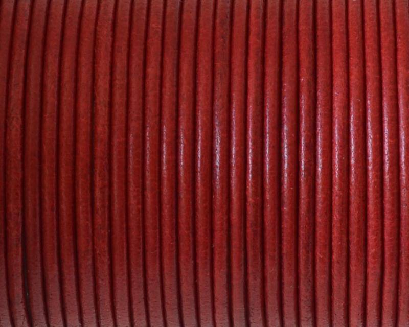 Round leather Cord. 2mm. Red. Best Quality.
