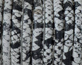Round Stitched Suede cord. 7mm. Snake. White-black.