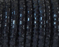 Round Stitched Suede cord. 7mm. Black.