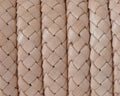 Braided REGALIZ Leather Cord. 10x6mm. Natural.