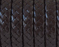Braided REGALIZ Leather Cord. 10x6 Mm.Dark Brown.