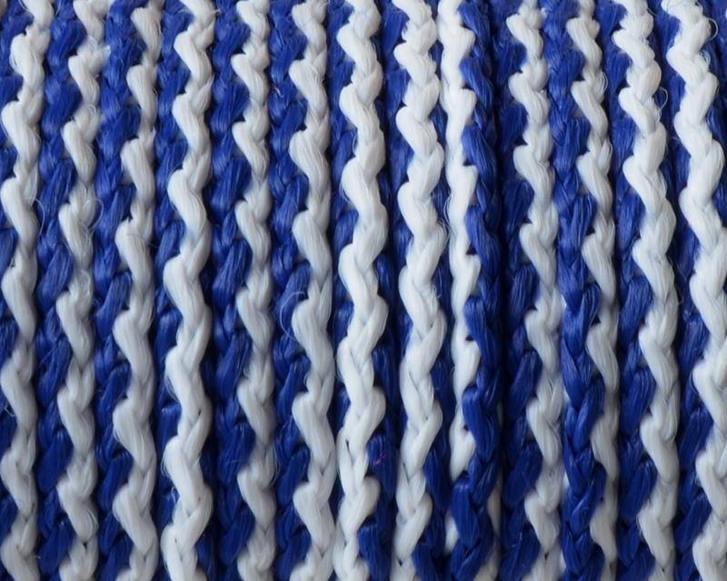 Cord. Polipropylene. Braided. Round. 4mm.White-navy blue.Best Quality.