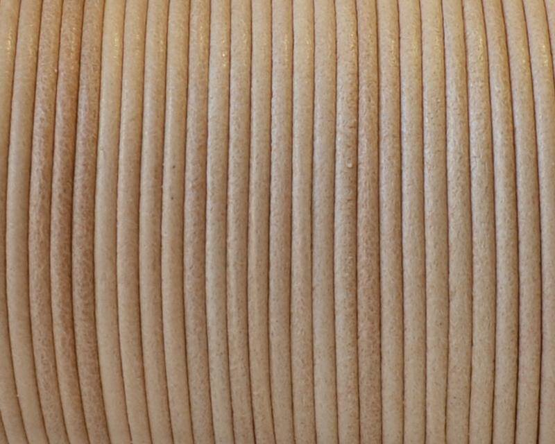 Round leather Cord. 2mm. Natural2. Best Quality.