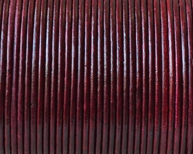 Round Leather Cord. 1.5mm. Burdeaus. Best Quality.