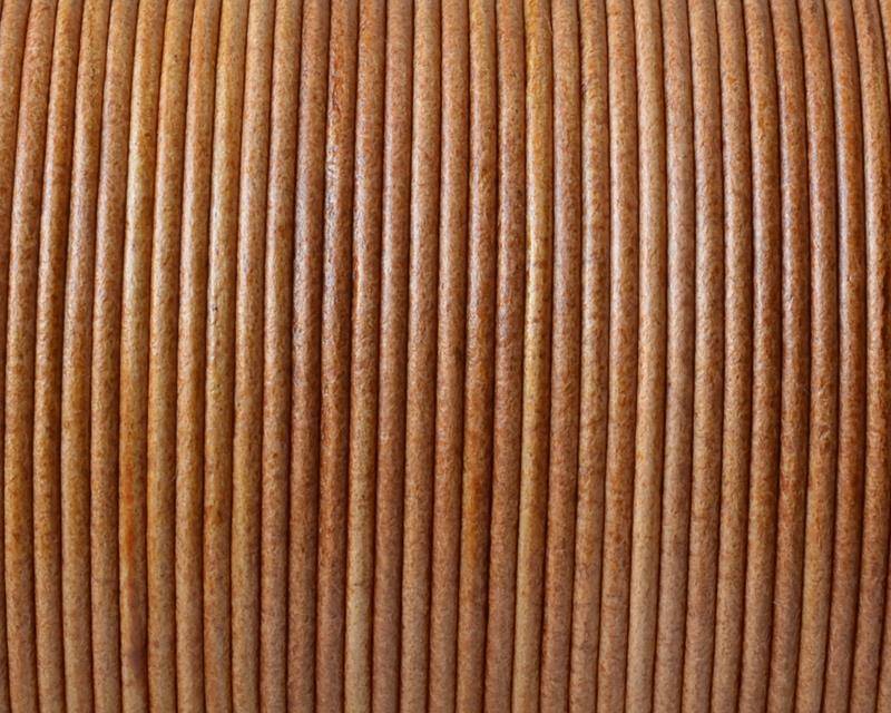 Round Leather Cord. 1.5mm. Whisky. Best Quality.