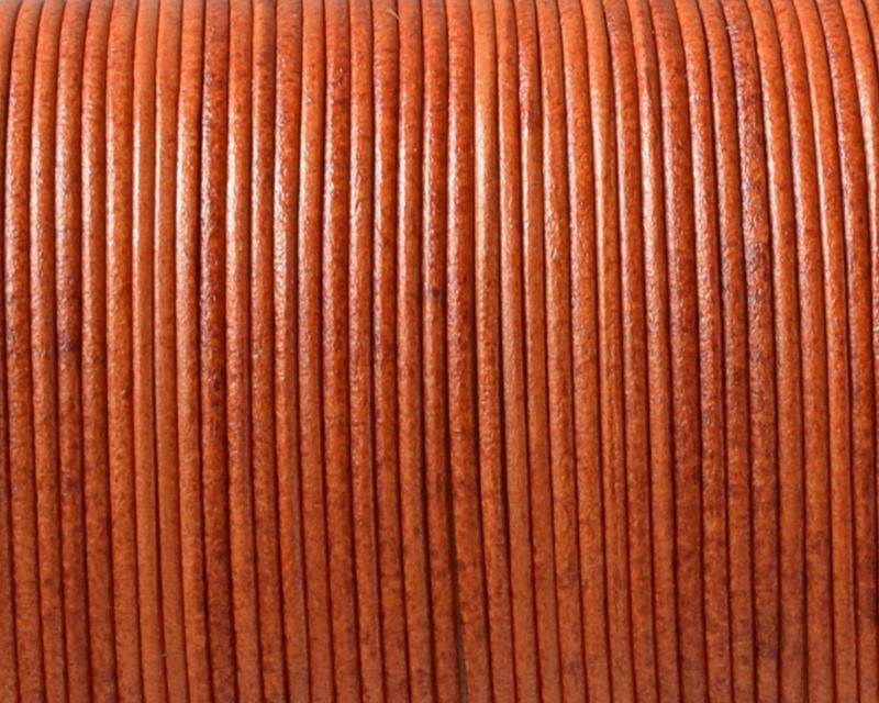 Kangaroo leather cord 1mm Round. Orange. Best Quality.