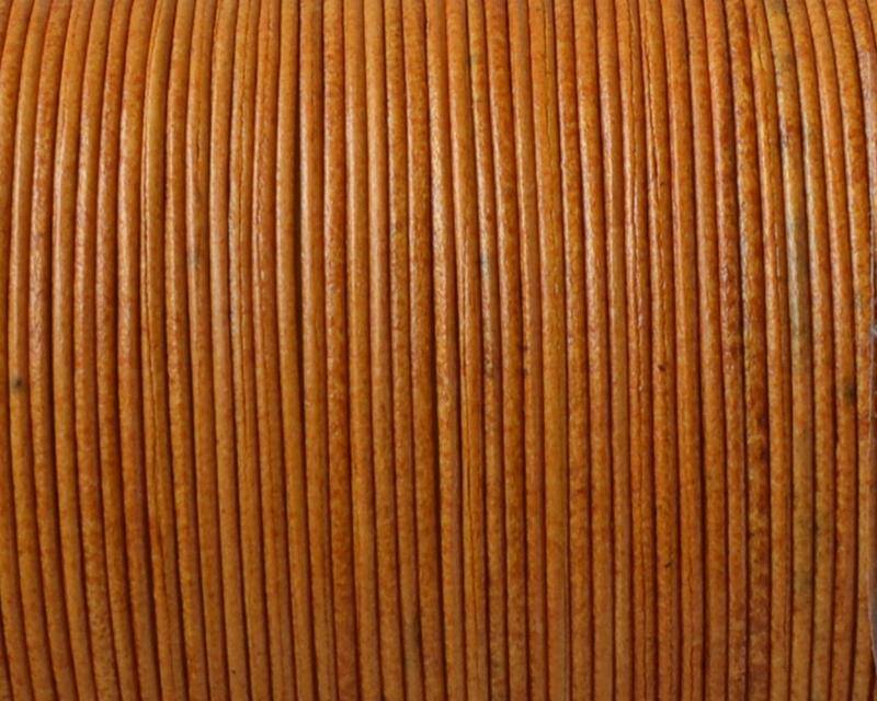 Kangaroo leather cord 1mm Round. Mustard. Best Quality.