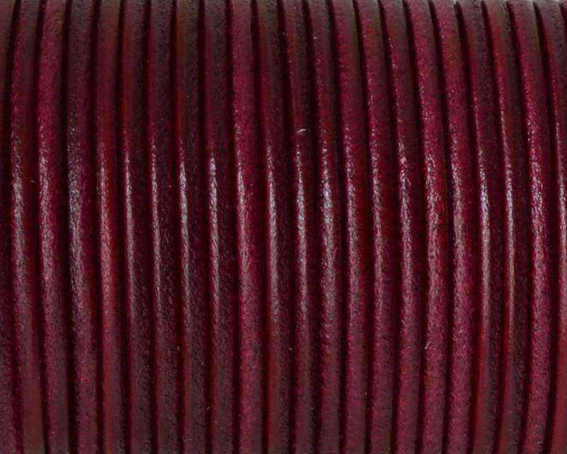 Round Leather cord 2.5mm. Fuchsia. Best Quality.