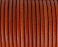 Rounud Leather cord 3mm. Orange. Best Quality